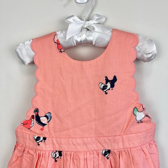 Petit Peony Peach Pink Chicken Scallop Sun Dress 5T NWT - Picture 2 of 9